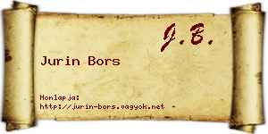 Jurin Bors névjegykártya
